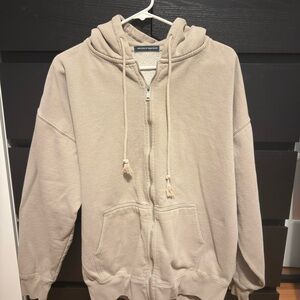 Brandy Beige Zip-Up Hoodie